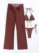 Printed Bikini Pants Three-piece Set