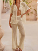 Knitted Shirt Pantss Beach Sun Protection Suit