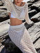 Knitted Beach Bikini Sun Protection Set