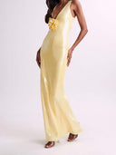 Sexy Hollow Sequined Slit Maxi Dress
