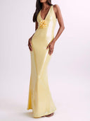 Sexy Hollow Sequined Slit Maxi Dress