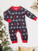 Red Christmas Snow Deer Fmalily Matching Pajamas Sets (with Pet's dog clothes)