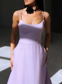 Flounce Bustier Midi Dress