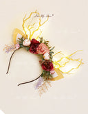 Lavender Flower Christmas Reindeer Headband