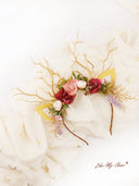 Lavender Flower Christmas Reindeer Headband