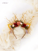 Lavender Flower Christmas Reindeer Headband