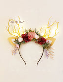 Lavender Flower Christmas Reindeer Headband