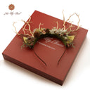 Pine Cone Christmas Reindeer Headband