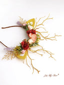 Lavender Flower Christmas Reindeer Headband