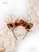 Rose Antler Christmas Reindeer Headband