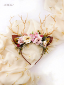Burgundy Spring Christmas Reindeer Headband
