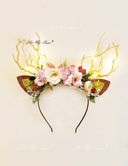 Burgundy Spring Christmas Reindeer Headband