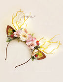 Burgundy Spring Christmas Reindeer Headband