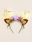 Flower Beauty and the Beast Christmas Reindeer Headband