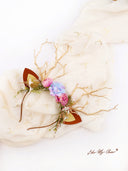Flower Beauty and the Beast Christmas Reindeer Headband