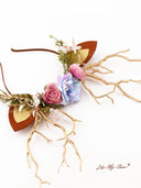 Flower Beauty and the Beast Christmas Reindeer Headband