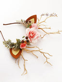 Pink Forest Christmas Reindeer Headband