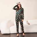 Green Fox and Christmas Llight Bulb Print Fmalily Matching Pajamas Onesies