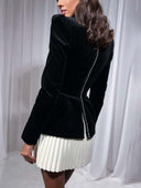 Elegant Colorblock Pleated Hem Mini Dress