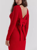 Scarlet Cashmere Blend Bow Sweater