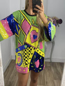Unique Sequin Creative Pattern Loose T-shirt