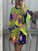Unique Sequin Creative Pattern Loose T-shirt