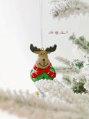 Christmas Resin Old Man Snowman Bell Pendant