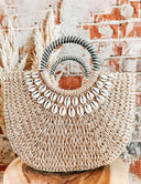 Shell Decor Straw Bag