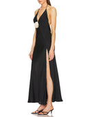 Floral Slit Evening Dress