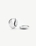 Pebble Hinged Hoop Earrings | Platinum Plated