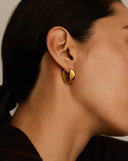 Pebble Hinged Hoop Earrings | 18ct Gold Plated