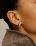 Pebble Hinged Hoop Earrings | Platinum Plated