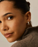 Chubby Oval Small Hoop Earrings | Platinum Plated