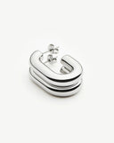 Chubby Oval Medium Hoop Earrings | Platinum Plated