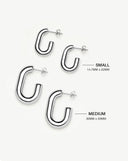 Chubby Oval Medium Hoop Earrings | Platinum Plated