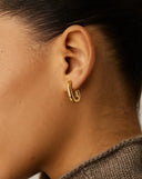 Chubby Oval Small Hoop Earrings | 18ct Gold Plated