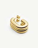 Chubby Oval Medium Hoop Earrings | 18ct Gold Plated