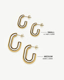 Chubby Oval Medium Hoop Earrings | 18ct Gold Plated