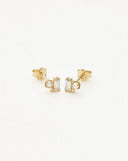 Solid Gold Diamond Pearl Stud Earrings | 14ct Solid Gold/Pearl