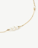 Solid Gold Pearl Chain Necklace | 14ct Solid Gold/Pearl