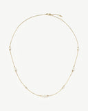 Solid Gold Pearl Chain Necklace | 14ct Solid Gold/Pearl