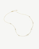 Solid Gold Pearl Chain Necklace | 14ct Solid Gold/Pearl