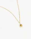 Solid Gold November Birthstone Pendant Necklace | 14ct Solid Gold/Citrine