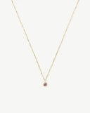 Solid Gold February Birthstone Pendant Necklace | 14ct Solid Gold/Amethyst