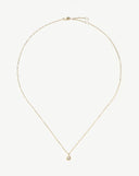 Solid Gold April Birthstone Pendant Necklace | 14ct Solid Gold/White Sapphire