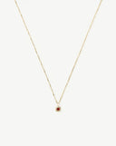 Solid Gold January Birthstone Pendant Necklace | 14ct Solid Gold/Garnet