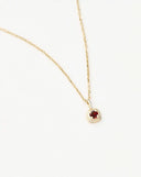 Solid Gold January Birthstone Pendant Necklace | 14ct Solid Gold/Garnet