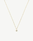 Solid Gold March Birthstone Pendant Necklace | 14ct Solid Gold/Aquamarine