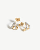 Solid Gold Diamond Wishbone Huggies | 14ct Solid Gold/Diamond