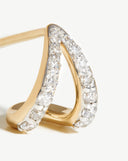 Solid Gold Diamond Wishbone Huggies | 14ct Solid Gold/Diamond